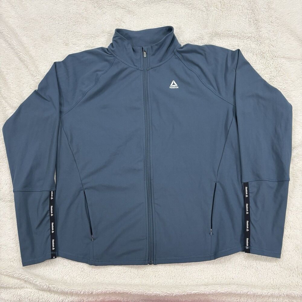 Reebok Elevated Performance Jacket Womens XXL Blue Slim Stretch Casual Sporty